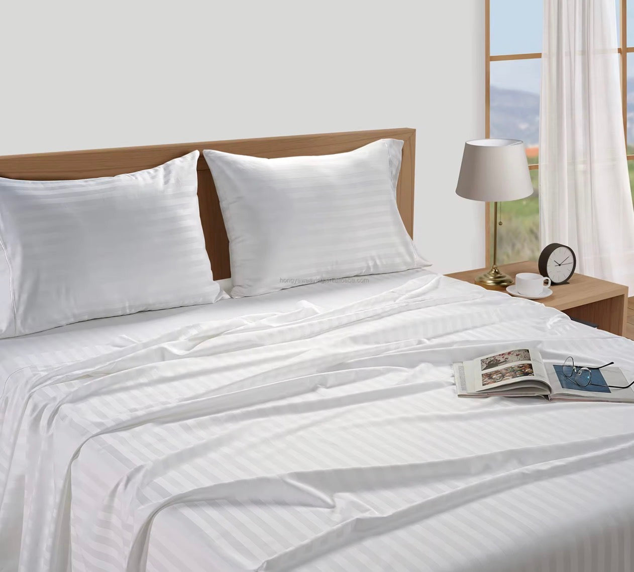 4N1 SET 100% COTTON FABRIC 1 INCH STRIPES